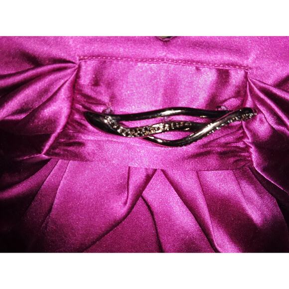 Roberto Cavalli Sz 42 Auth Magenta Ruched Front Rhinestone Dress - Picture 8 of 9